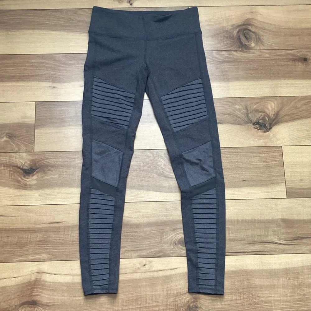 ALO Gray Moto Leggings